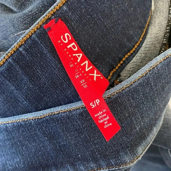 NWT, SPANX, Distressed Denim Legging Skinny Released Hem Ankle Jeans, Blue - Picture 8 of 10